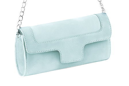 Handcrafted women's elegant clutch in premium aquamarine blue leather. Perfect for weddings, ceremonies, and parties.  
                Choose from our luxurious collections of leather and fabric to perfectly match your clutches to your outfits.